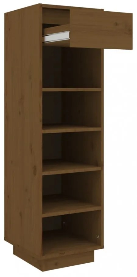 mézbarna tömör fenyőfa cipőszekrény 30x34x105 cm