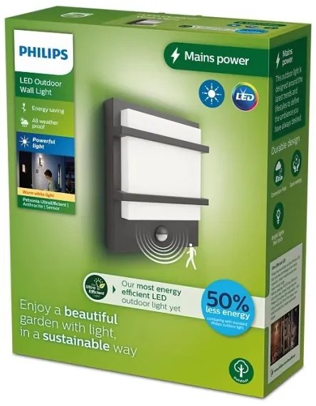 Philips - LED Kültéri fali lámpa érzékelővel PETRONIA LED/3,8W/230V IP44