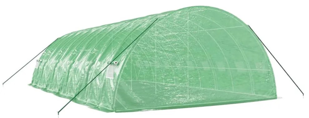 zöld acélvázas melegház 60 m² 10 x 6 x 2,85 m