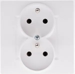 Polmark Rosa dupla földelt aljzat GP-2QC kerettel fehér