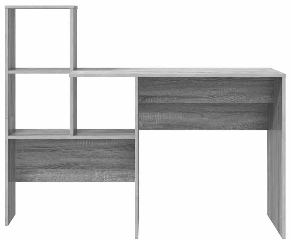 Asztal polcokkal Szürke sonoma 131.5 x 50 x 106.5 cm Faanyag