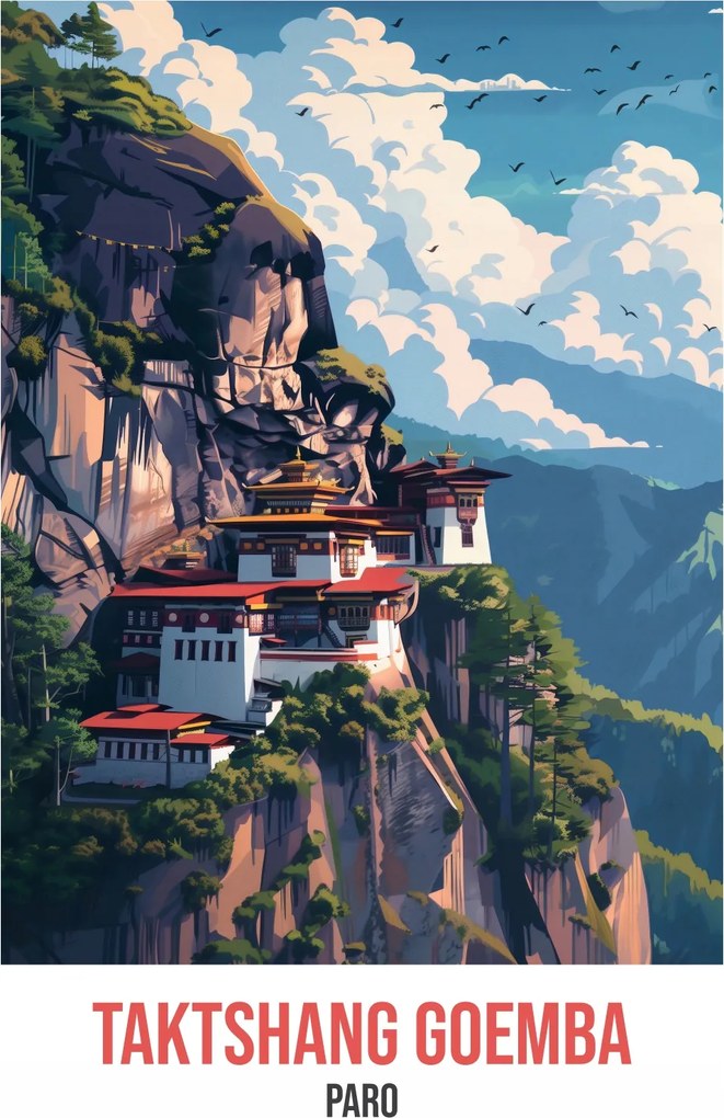 Poszter 61x90,5cm Taktshang Goemba