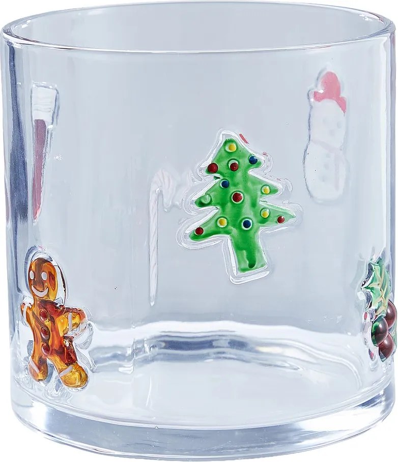 X-MAS üveg szélfogó 15 cm , karácsony