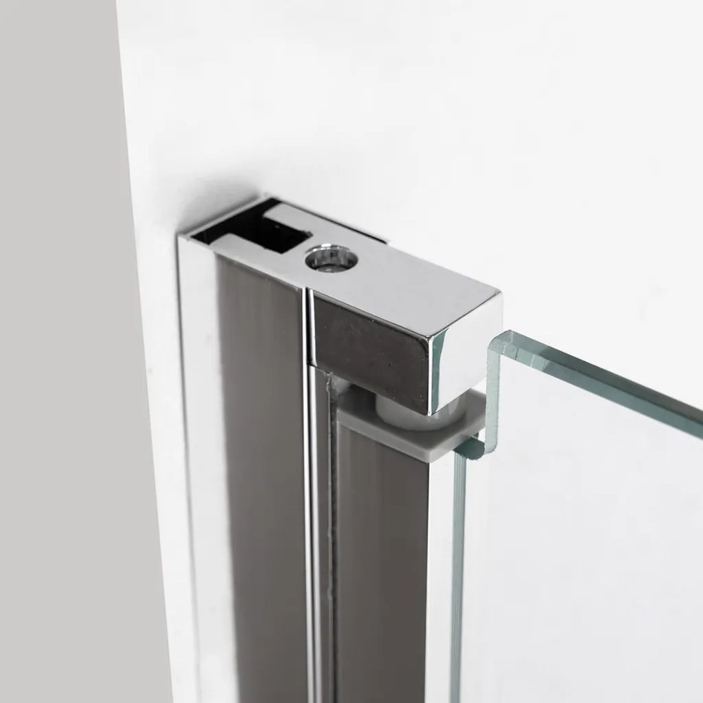 Stuxi Bari Fix 180 cm (90+90) széles nyíló zuhanyajtó fix fallal, 6 mm vízlepergető üveggel, króm profillal, 195 cm magas