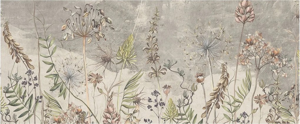 Flizelin tapéta Divatos 3D fali ragasztó Mezei növények 250x104 ragasztó