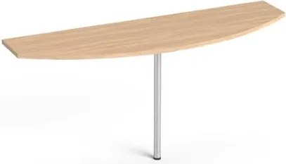 Tárgyalótoldat, íves, szürke fémlábbal, 50x160 cm, MAYAH Freedom SV-50, tölgy (IBXT50T)