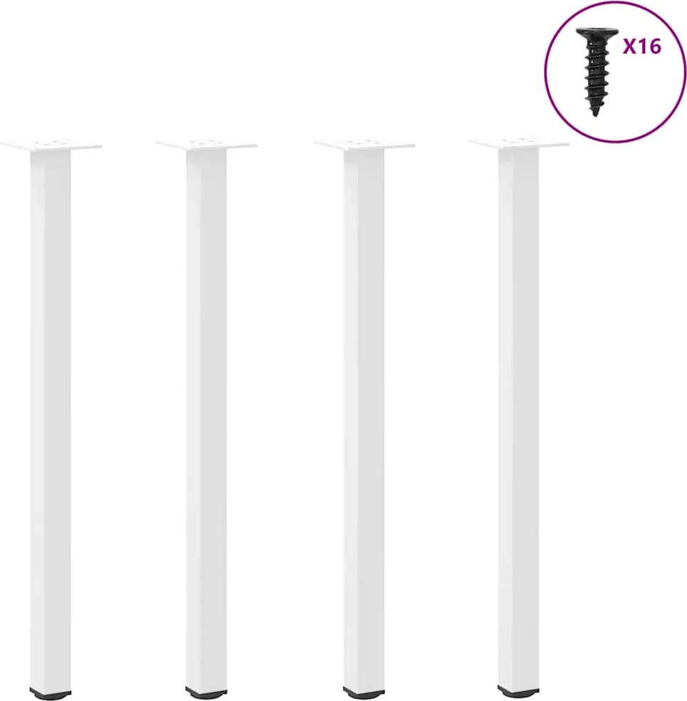 vidaXL 4 db fehér acél konzolasztal láb 72-74 cm