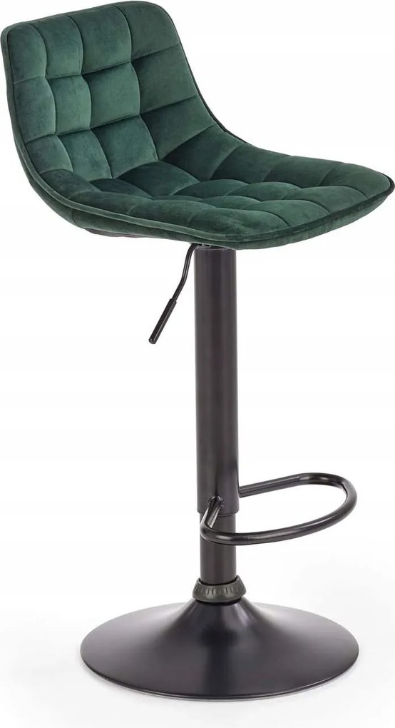 Állítható hoker H95 bárszék kárpitozott velúr forgó zöld