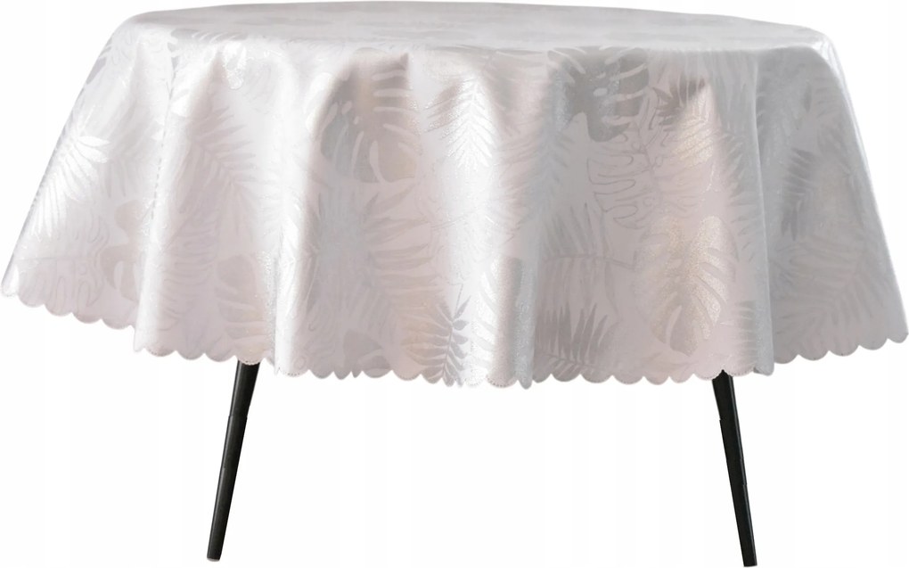 Abrosz Foltálló Kerek 100 CM Fehér Monster Ezüst Páfrány Karácsony Körül