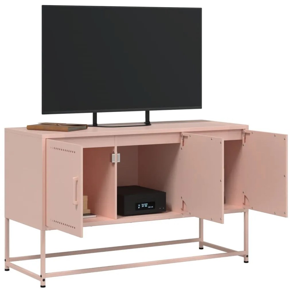 rózsaszín acél TV-szekrény 100,5x39x60,5 cm