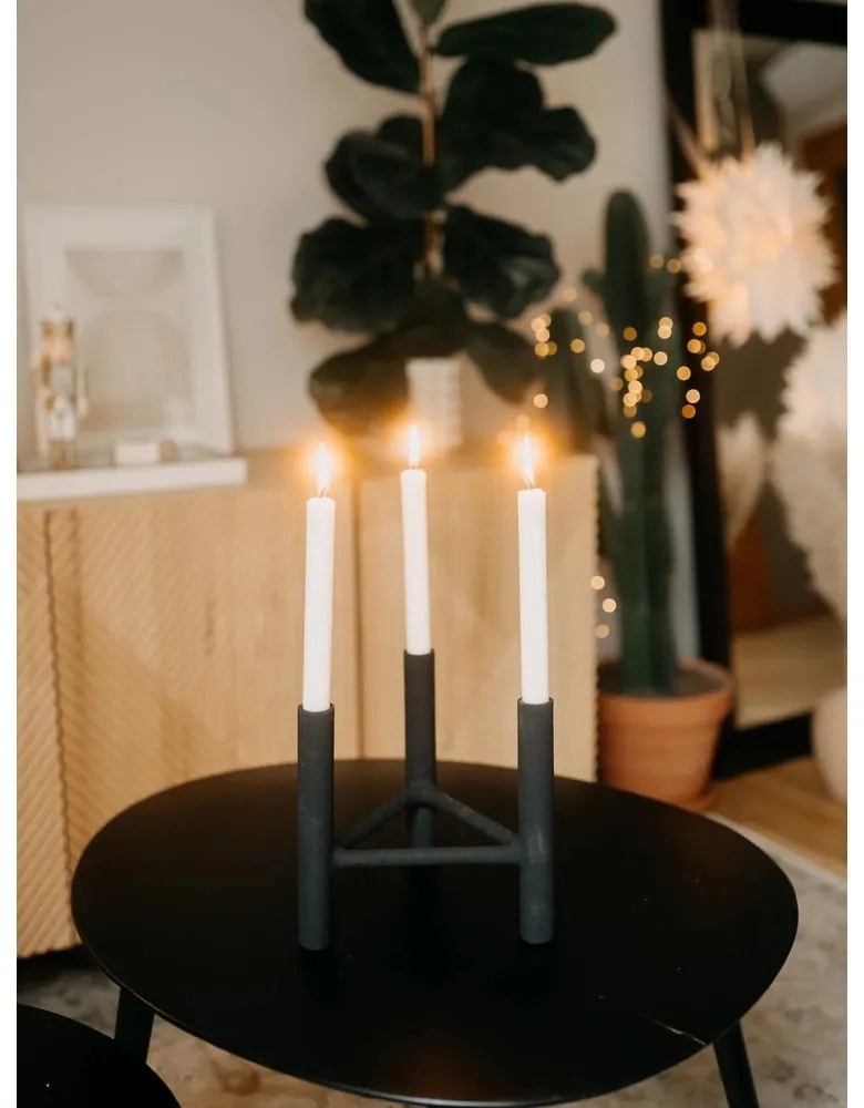 Deeb fekete alumínium gyertyatartó, magasság 20 cm - Bloomingville