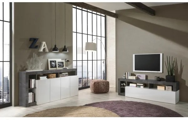 TV-állvány LENOR fehér/antracit