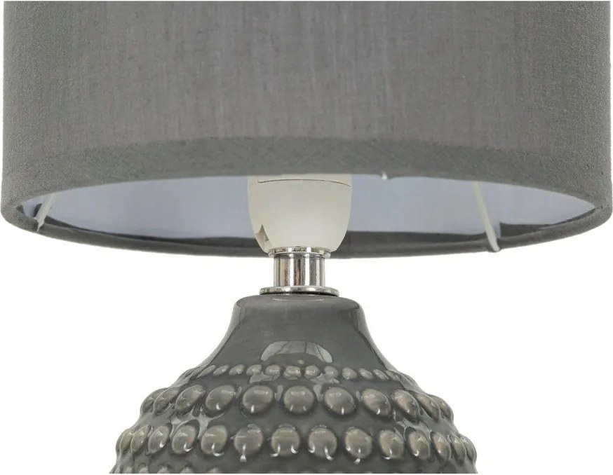 Szürke kerámia asztali lámpa textil búrával (magasság 30,5 cm) Points – Mauro Ferretti