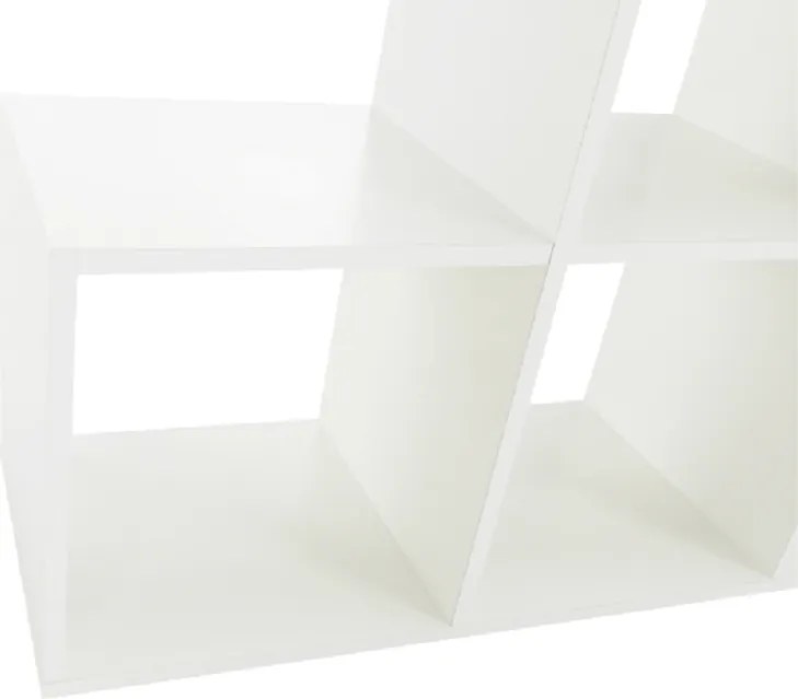könyvespolc piramis, fehér, laminált DTD, NORAH