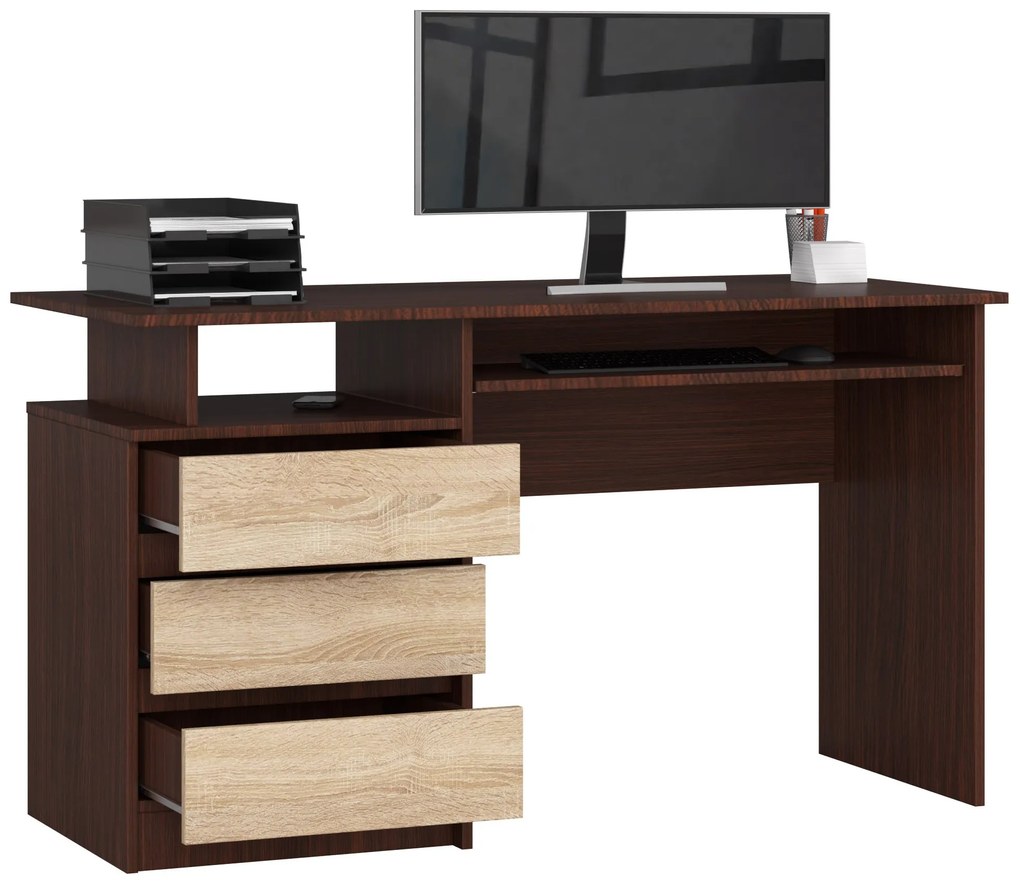 PC asztal Bronte (wenge + szonoma tölgy). Akció -16%. 1069692