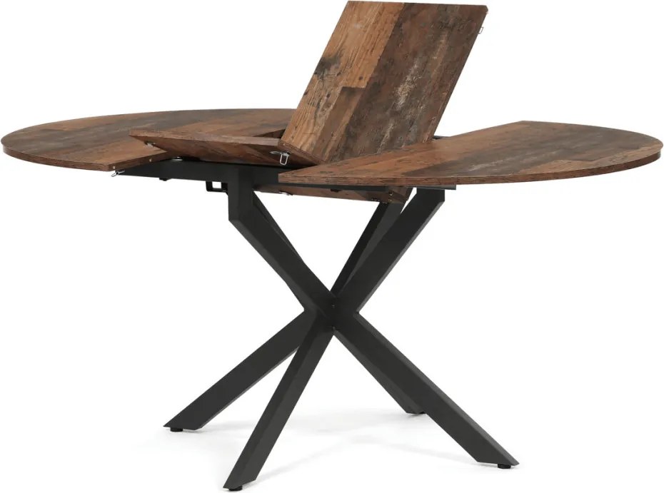 Étkezőasztal bővíthető 120–160 × 120 cm melamin öreg fa