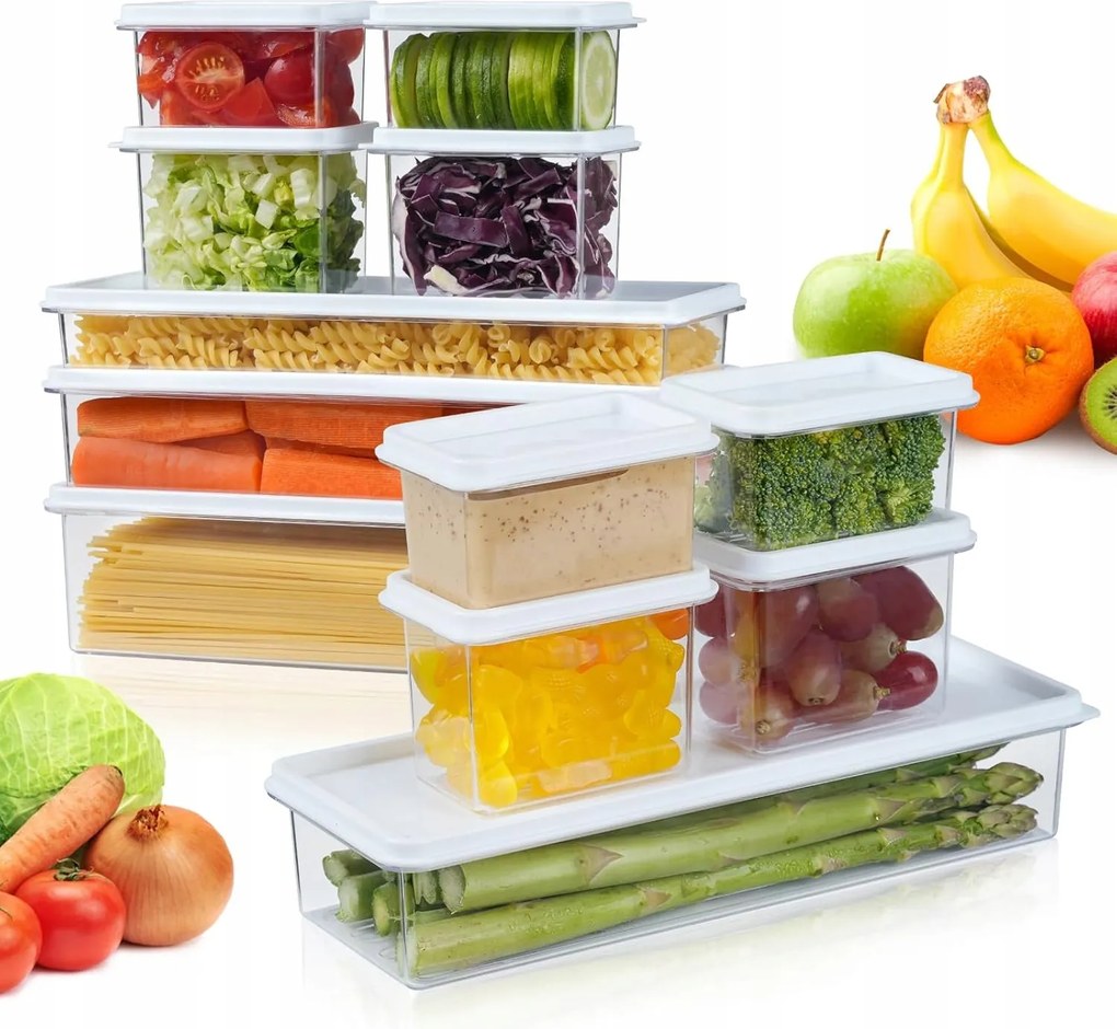 Ételtároló dobozok fedéllel Műanyag uzsonnás doboz szett 12db-os