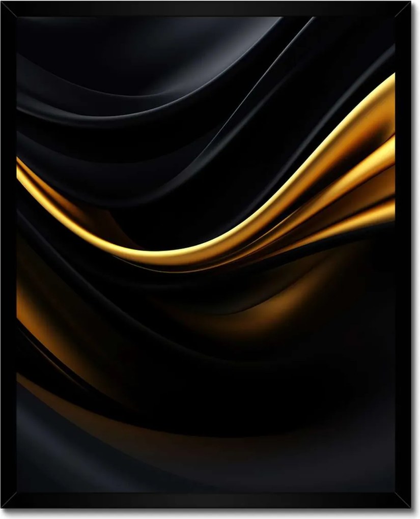 Poszter fekete keretben 40x50 Selyem arany szalag
