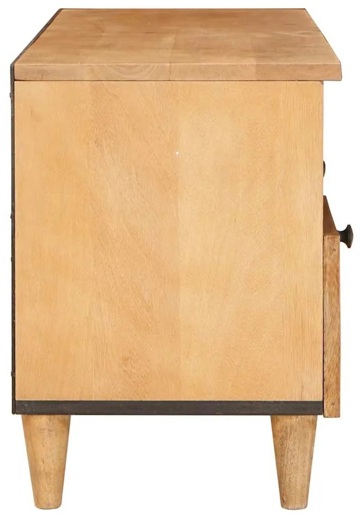 TV szekrény fiókkal Világosbarna 100 x 33 x 46 cm tömör mangófa