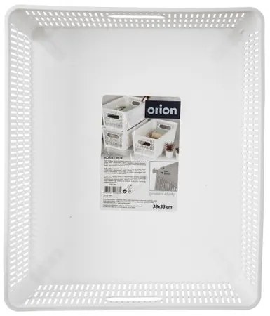 Orion NESTA műanyag, egymásba rakható kosár, 38 x 33 x 12,7 cm, fehér, L