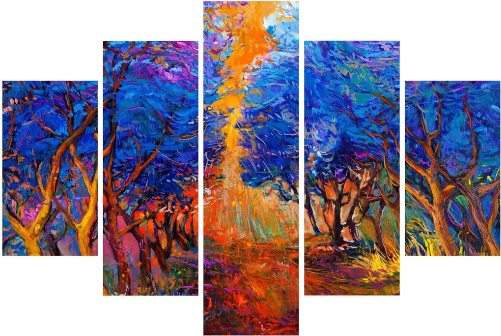 Kép - őszi fa koronák, modern impresszionizmus (150x105 cm)