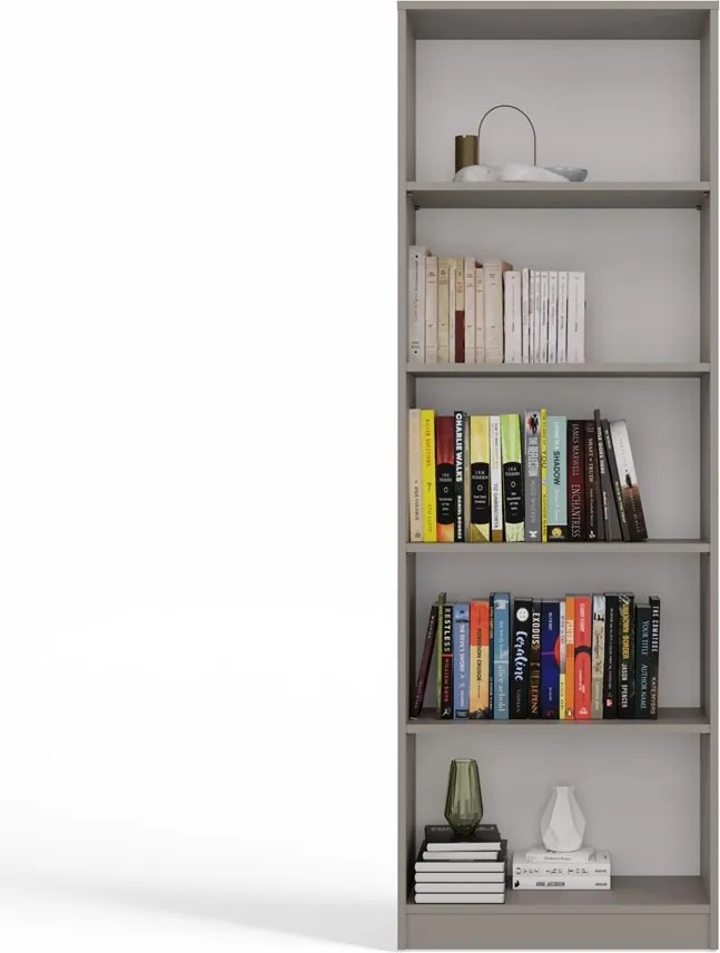 R60 polcos szekrény, könyvtartó, 60x182x30 cm, agyag színű