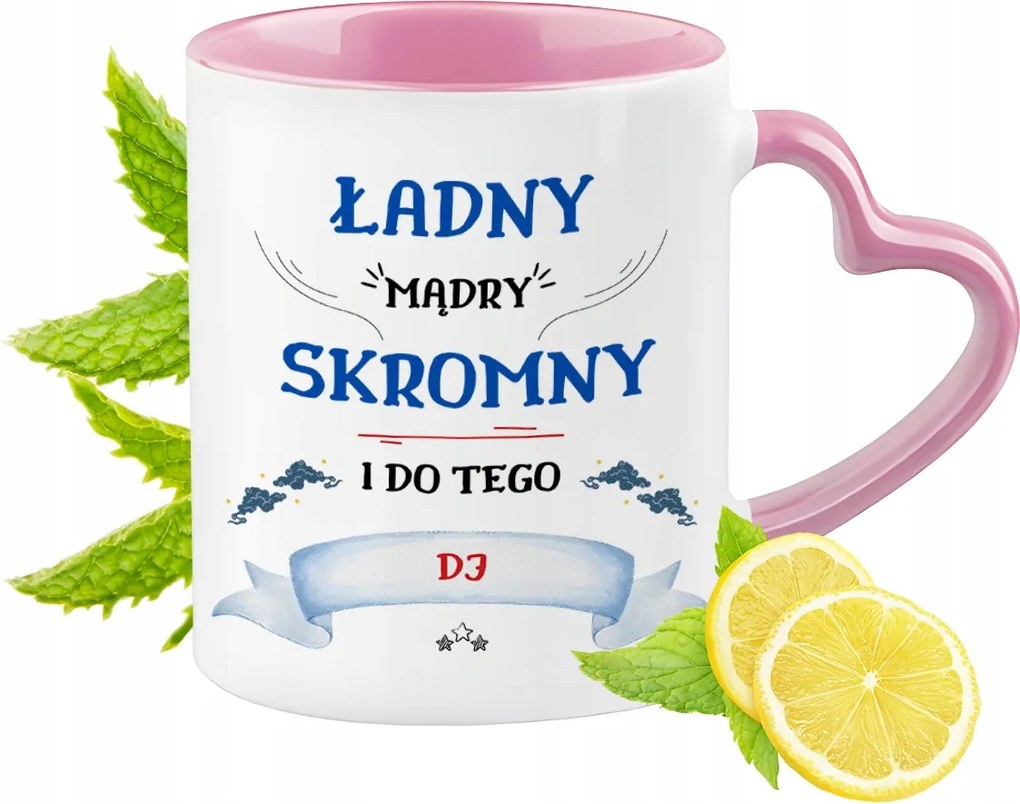 Dj bögre Rózsaszín, szív alakú füllel Kávé ajándék