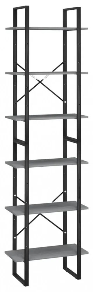 szürke tömör fenyőfa tárolópolc 60 x 30 x 210 cm
