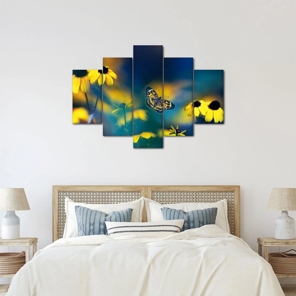 Kép - Sárga pillangó virággal (150x105 cm)