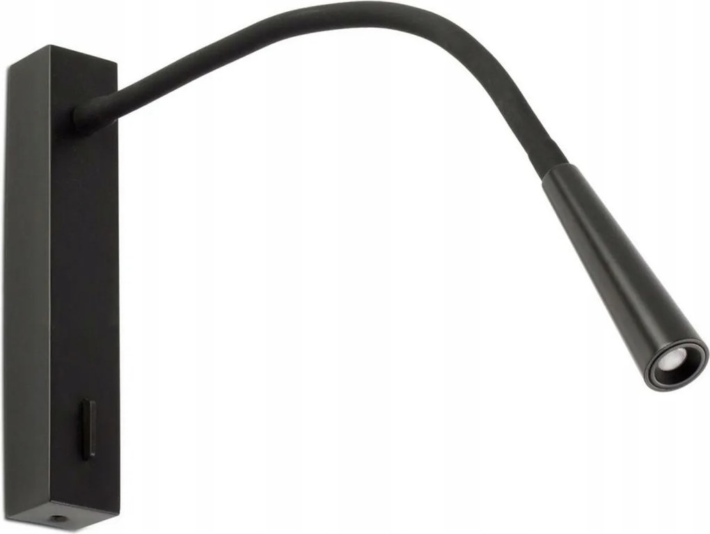 Faro Flin Led fali lámpa fekete, flexibilis karral, 6W, 3000K
