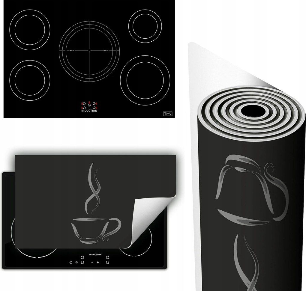 Vinil Tűzhelyvédő Szőnyeg Asztallap 90x52 szürke kávé