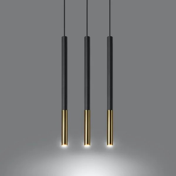 Csillár zsinóron MOSAIC 3xG9/12W/230V fekete/arany