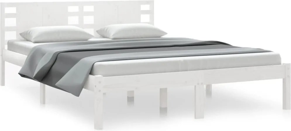 vidaXL fehér tömör fenyőfa ágy matrac nélkül 120 x 200 cm