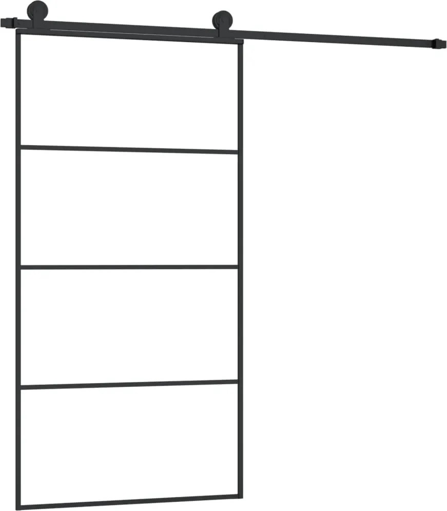 vidaXL ESG üveg-alumínium tolóajtó fémszerelvény-szettel 102,5x205 cm