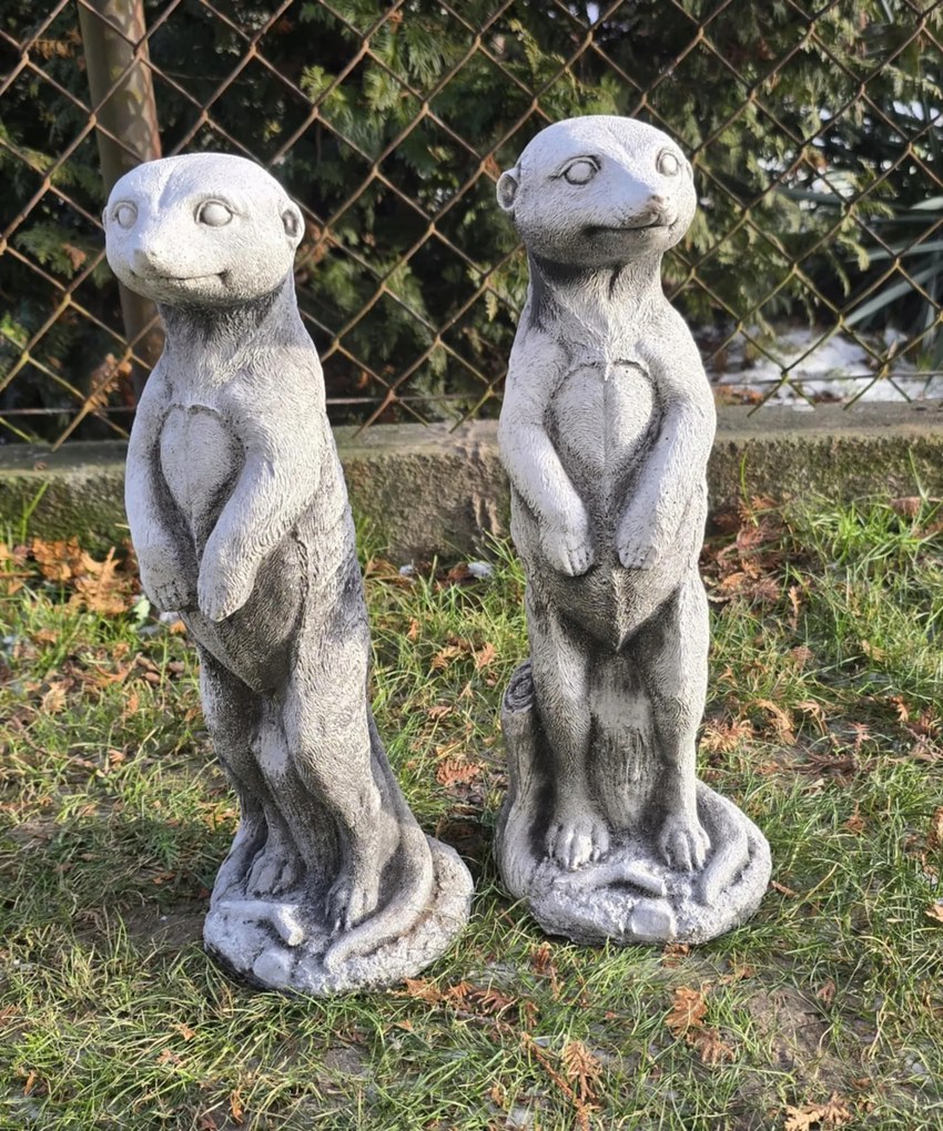 2 db-os szett Beton dekoráció Szurikáta figura Otthon Kert Ajándék.Szurikat 36