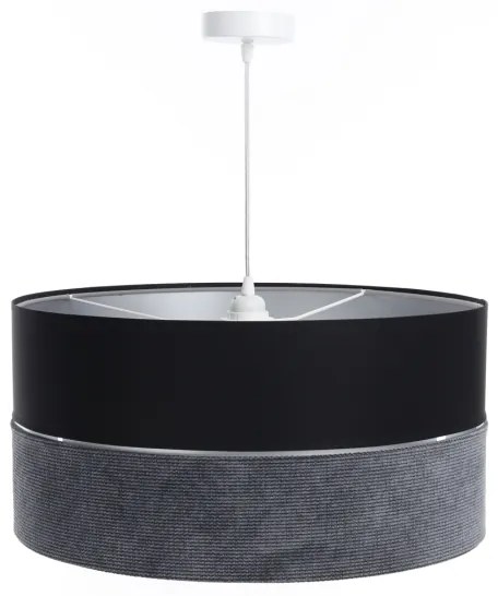 Csillár zsinóron TWIST 1xE27/60W/230V fekete/szürke/ezüst