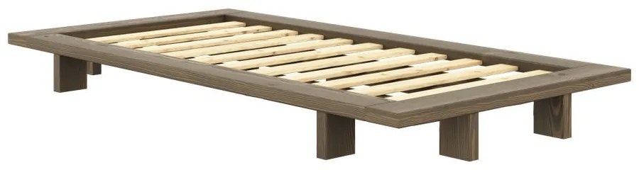 Barna borovi fenyő egyszemélyes ágy ágyráccsal 90x200 cm Japan – Karup Design
