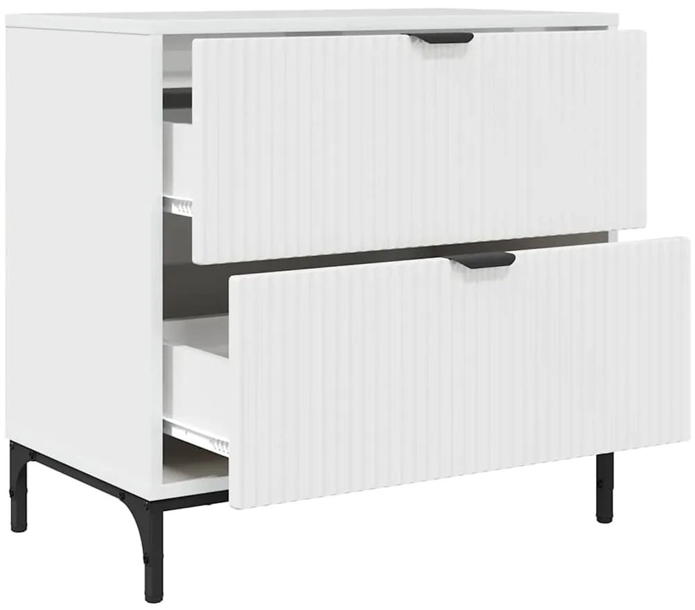 Éjjeli asztal Magasfényű fehér 63.5 x 36 x 61 cm Faanyag