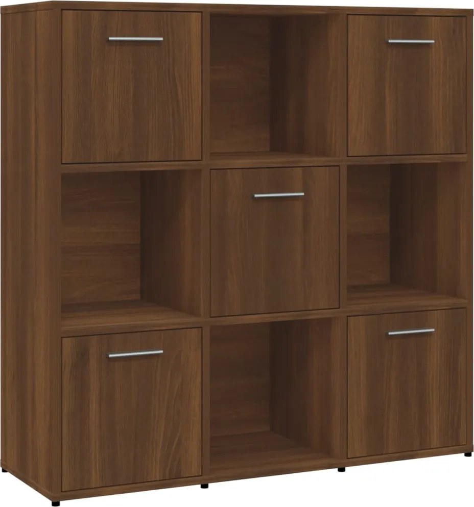 vidaXL barna tölgyszínű szerelt fa könyvszekrény 90 x 30 x 90 cm
