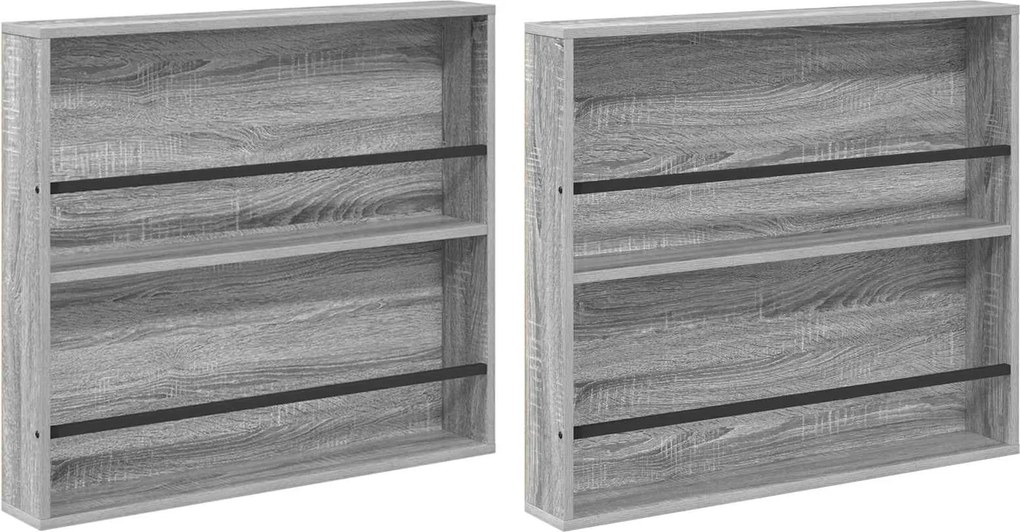 vidaXL Magazin állvány 2 pcs Szürke Sonoma 80 x 12 x 70 cm Faanyag