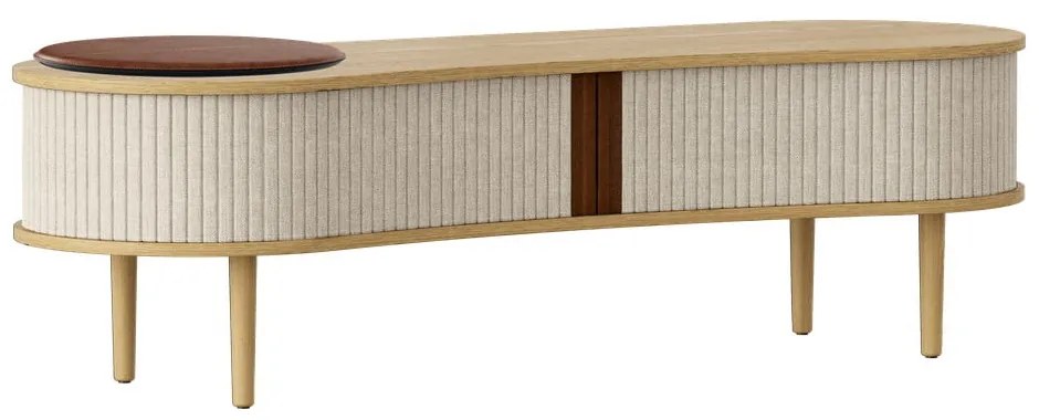 Bézs-natúr színű TV-állvány tölgyfa dekorral 140x40 cm Audacious – UMAGE