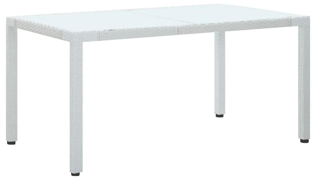 vidaXL fehér polyrattan kerti asztal 150 x 90 x 75 cm
