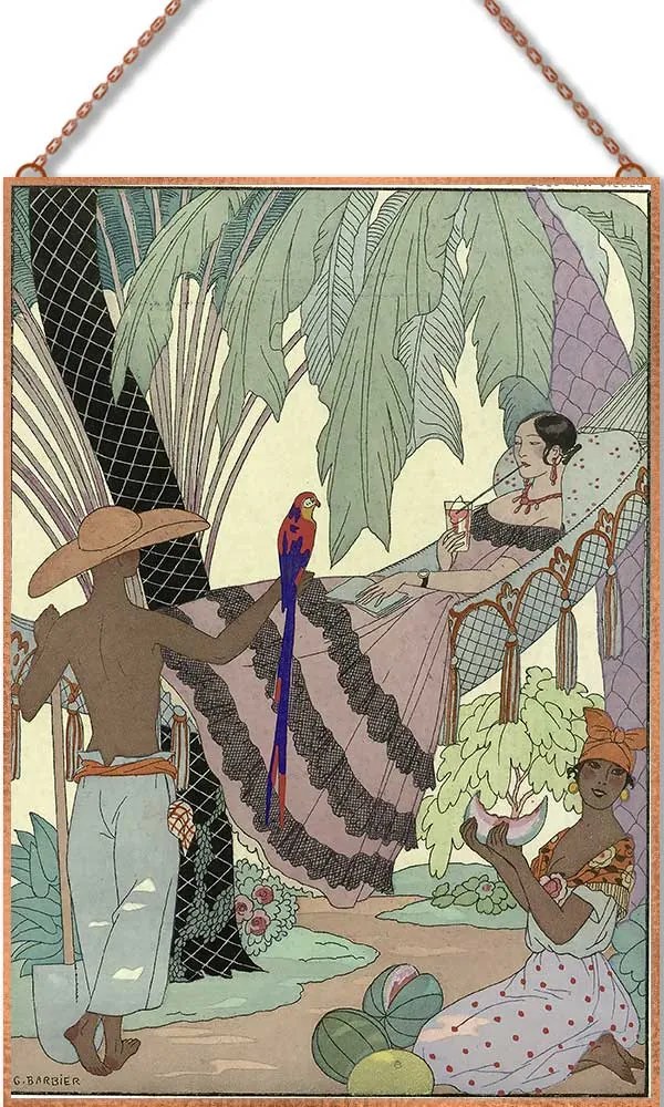 George Barbier - La belle indolente üvegkép, falikép