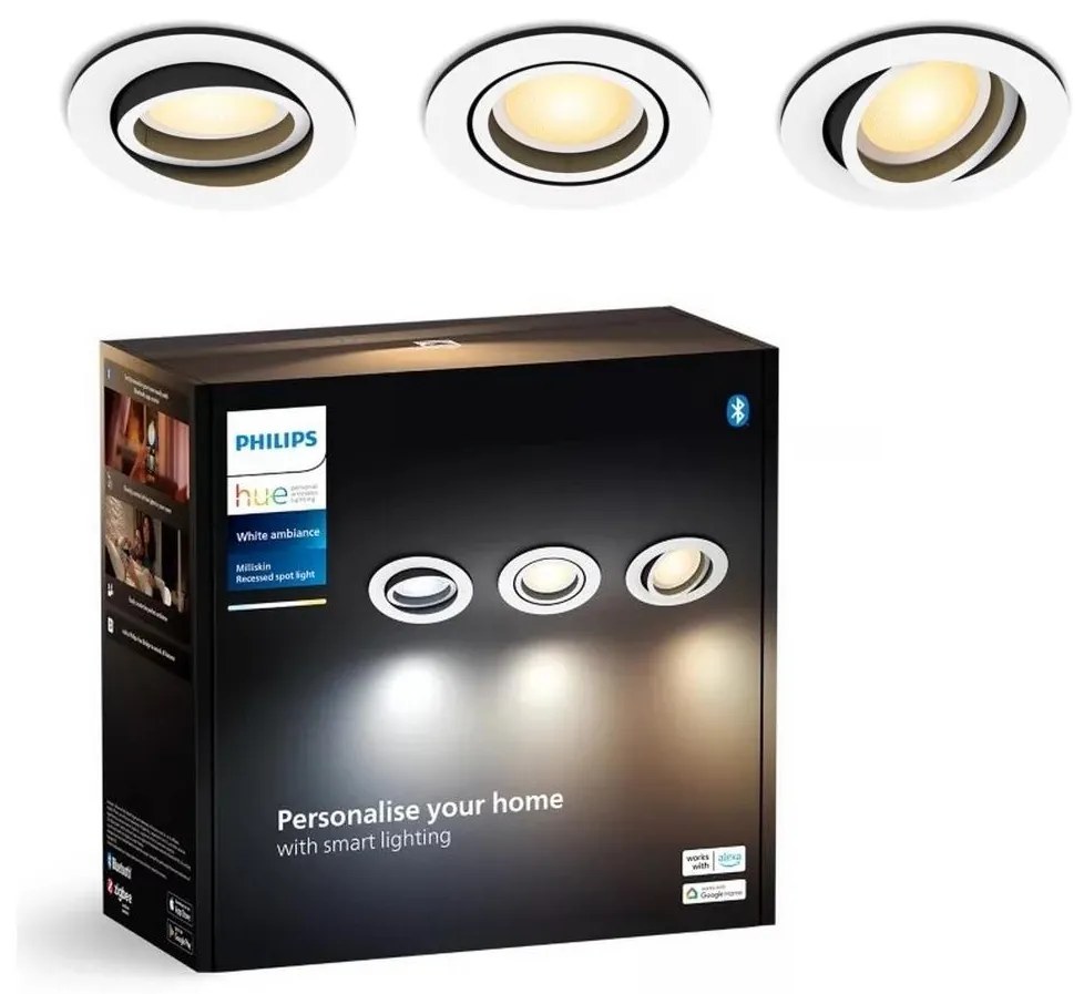 Philips Philips-KÉSZLET 3xLED Dimmelhető függesztett mennyezeti lámpa Hue MILLISKIN 1xGU10/4,2W/230 P6213