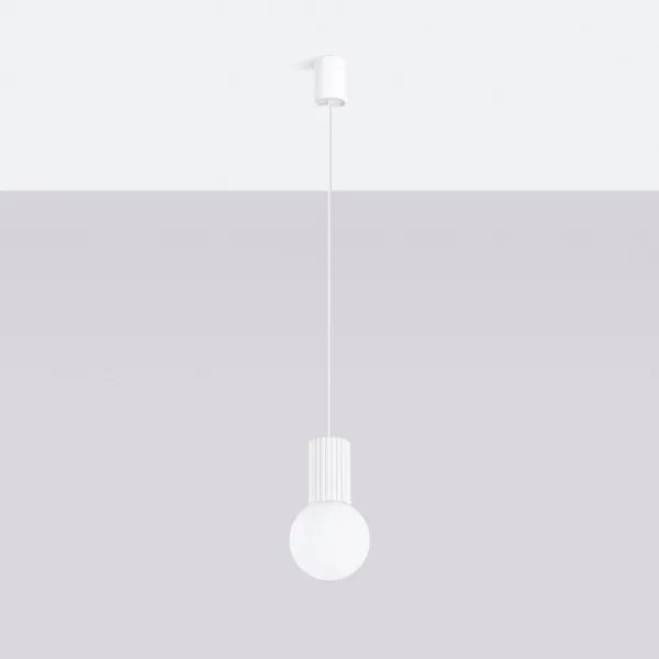 Sollux SL.1709 - Csillár zsinóron HALO 1xG9/8W/230V átm. 12 cm fehér