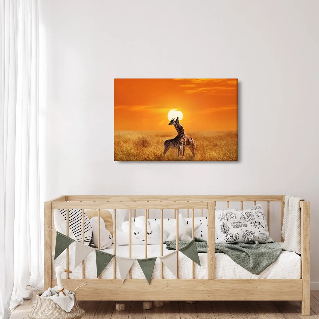 Kép - Zsiráfok a Serengeti Nemzeti Parkban (90x60 cm)