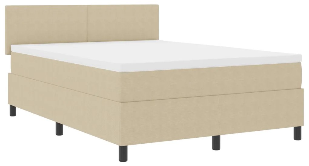Boxspring Ágy Matrac&LED Fény Zöld Szürke 140x200 cm Corduroy Anyag