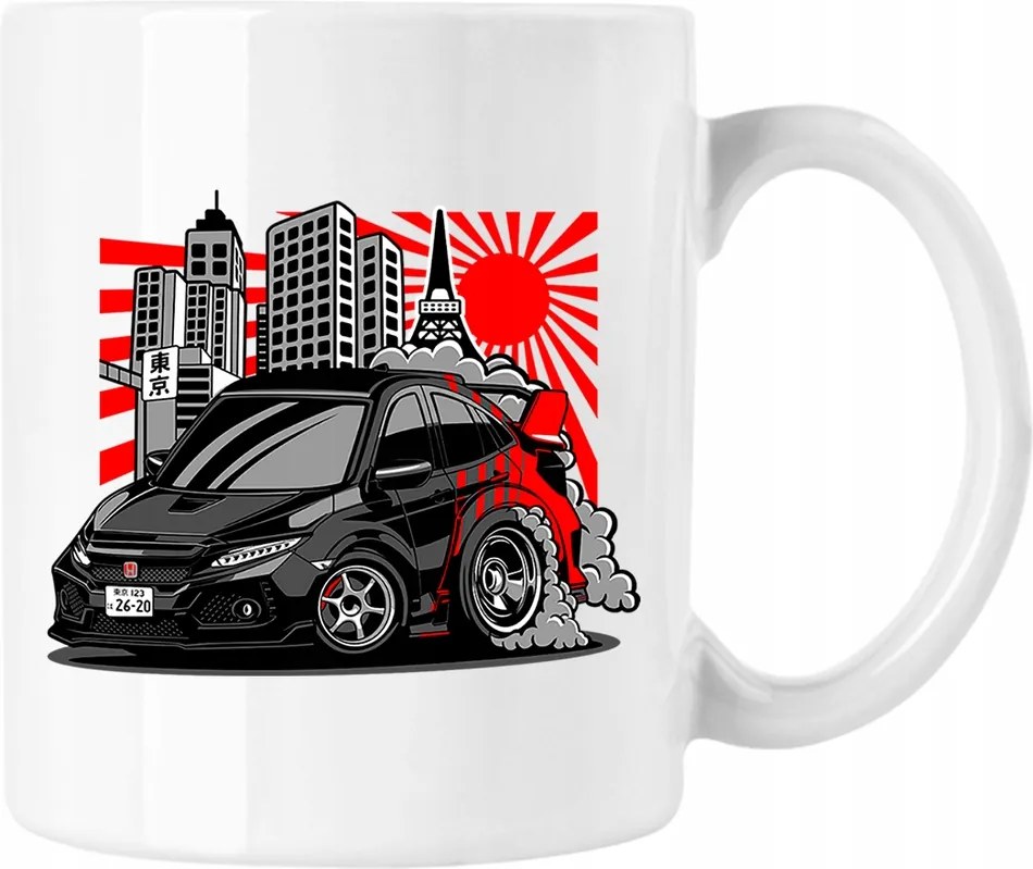 Autós bögre jdm 2 fehér 330ml