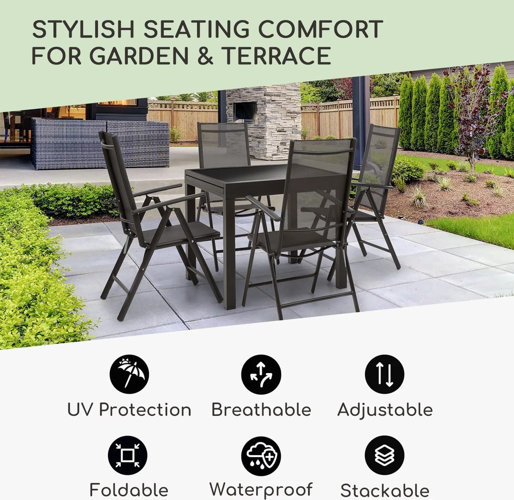 Blumfeldt London Lite, 2 db összecsukható szék, 56,5 x 107 x 68 cm, ComfortMesh, alumínium