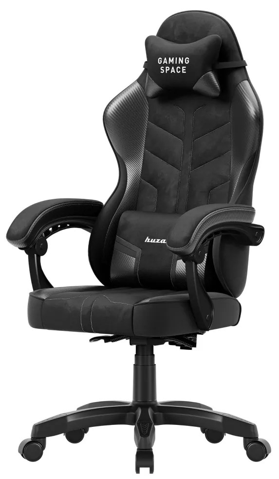 Gamer szék, forgó, ergonómikus, fekete